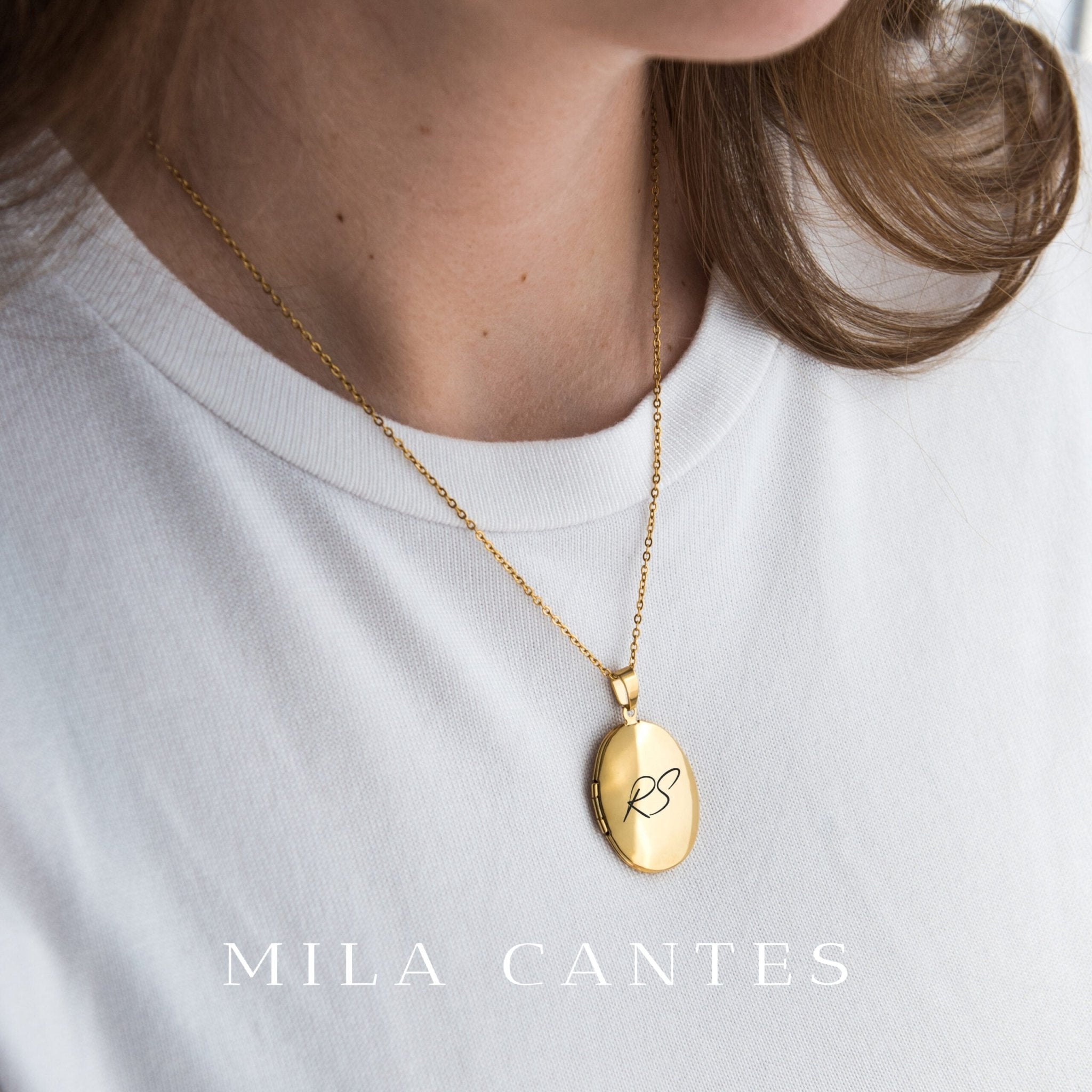 OVAL LOCKET | Initial Letters - MILA CANTES